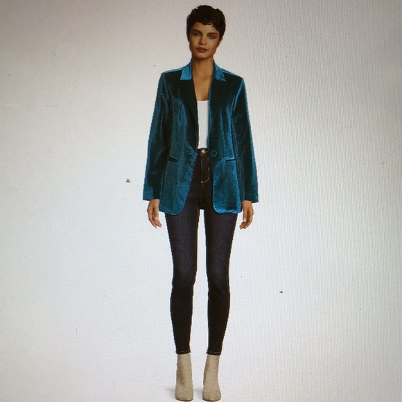 🆕 ON SALE NWT Women’s Velvet One Button Blazer - Picture 2 of 11